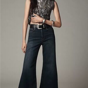 Frame Denim Wide Leg Jeans - dark blue denim